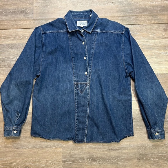 Perry Ellis America Tops - Perry Ellis America VTG Denim Button Down Shirt Long Sleeve Size M